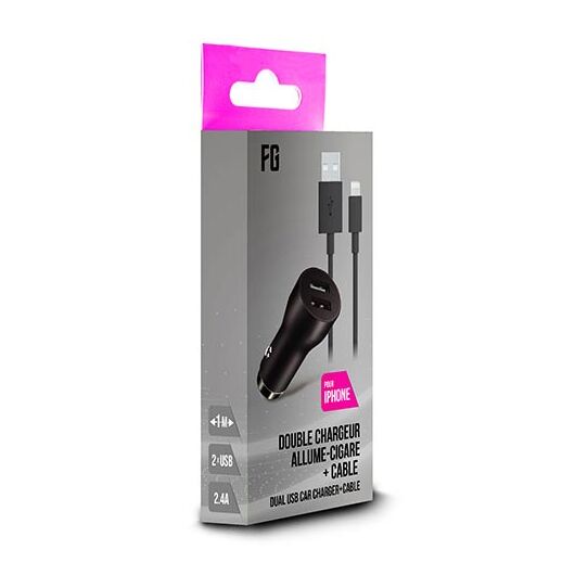 FREAKS Alimentatore Auto 2 USB Slot + Cavo per iPhone