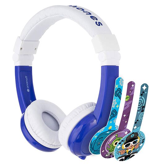 BUDDYPHONES Cuffie con Microfono Explore Pieghevole Blu