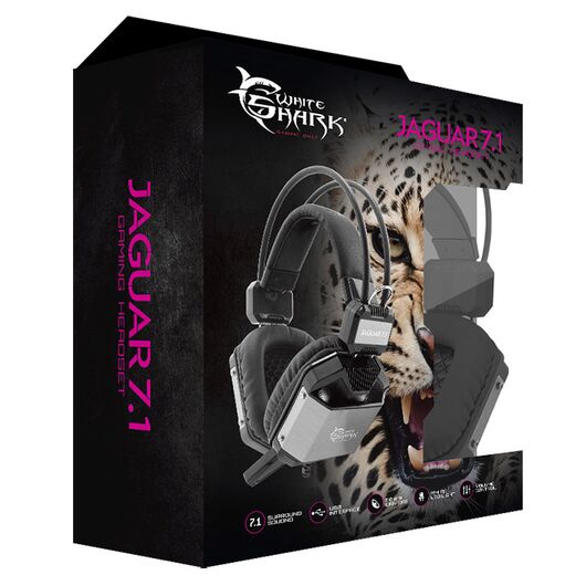 WHITESHARK Cuffie Wired Gaming GH-1646 Jaguar Nera/Argento
