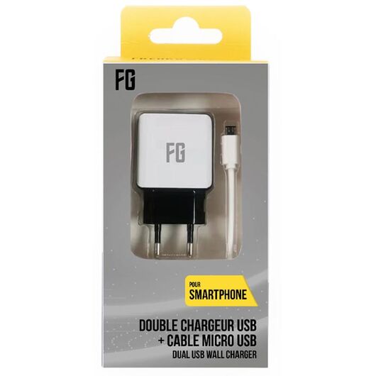 FREAKS Alimentatore AC 2 USB Slot + Cavo Micro USB 1m