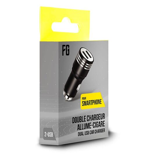FREAKS Alimentatore Auto 2 USB Slot 2,1A/5V Nero