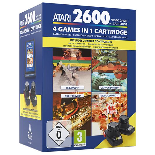 2600+ Atari Cartuccia con 4 Giochi + 1 Paddle Pack