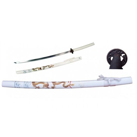 Katana Non Affilata Drago di Lijiang Bianca