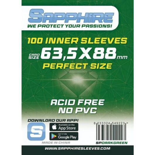 SAPPHIRE Bustine Protettive 63.5x88mm Perfect Green 100pz