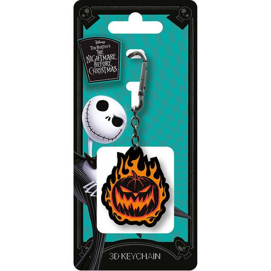 Disney Nightmare Before Christmas Pumpkin in flames 3D keychain 5050293393865