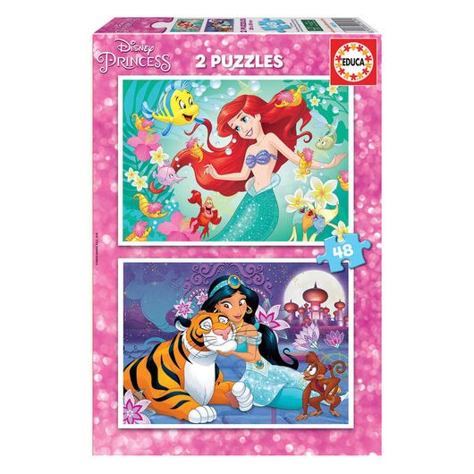 EDUCA Puzzle - Disney Princess Ariel + Jasmine 2x48pcs