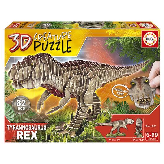 EDUCA Puzzle 3D - Creature T-Rex 82pcs