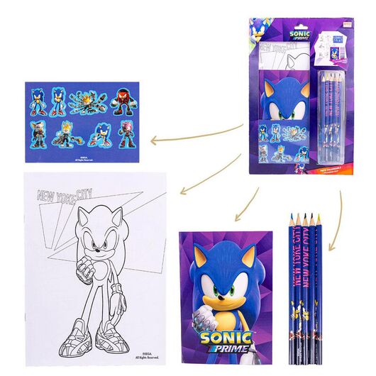 Sonic Prime Colouring stationery set 8445484293951