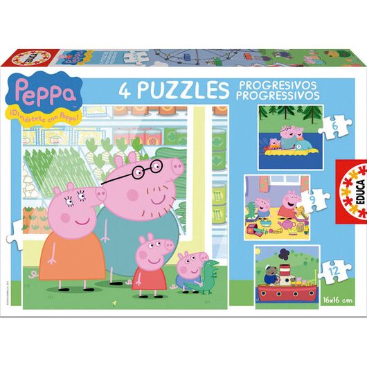 EDUCA Puzzle - Peppa Pig Progressive 6-9-12-16pcs