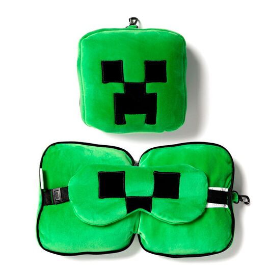 PUCKATOR Relaxeazzz Minecraft Creeper travel pillow eye mask