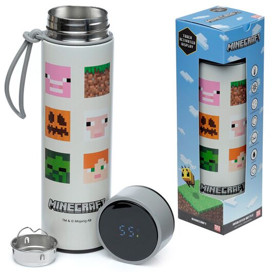 PUCKATOR Minecraft thermos stainless steel bottle thermometer 450ml