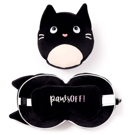 PUCKATOR Relaxeazzz Fine feline cat travel pillow eye mask