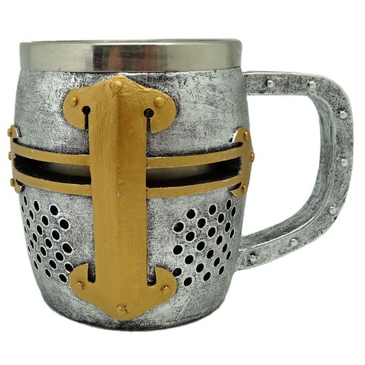 PUCKATOR Medieval Knight Silver and Gold Helmet jug