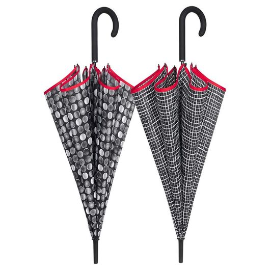 Automatic black white umbrella assorted 61cm 8015831263670