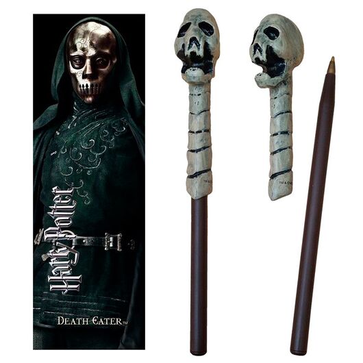 NOBLE COLLECTION Harry Potter Death Eater Skull wand pen and bookmark