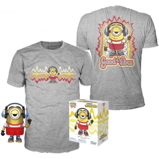 Funko Set figure POP & Tee Minions Roller Skating Stuart Metallic Exclusive (XL)