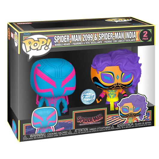 Funko Pop! Marvel - Spider-Man 2099 & Spider-Man India Blacklight Special Edition (Exclusive)