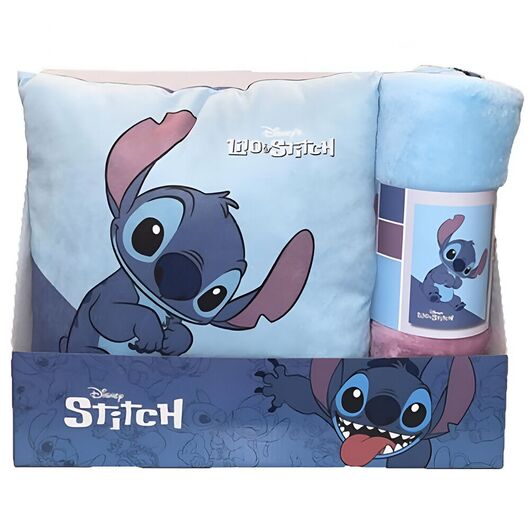Disney Stitch polar blanket + cushion set 8435746906934