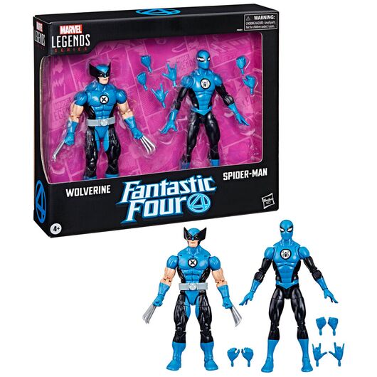 Marvel Fantastic four Wolverine Spiderman pack 2 figures 15cm 5010996246240