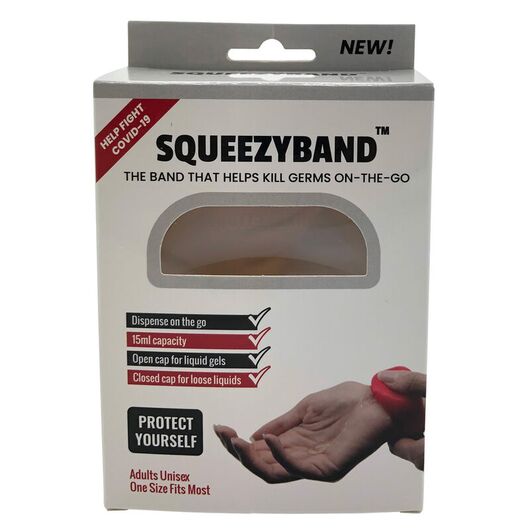 SQUEEZYBAND Transparent Adjustable Gel Dispenser Adult Bracelet