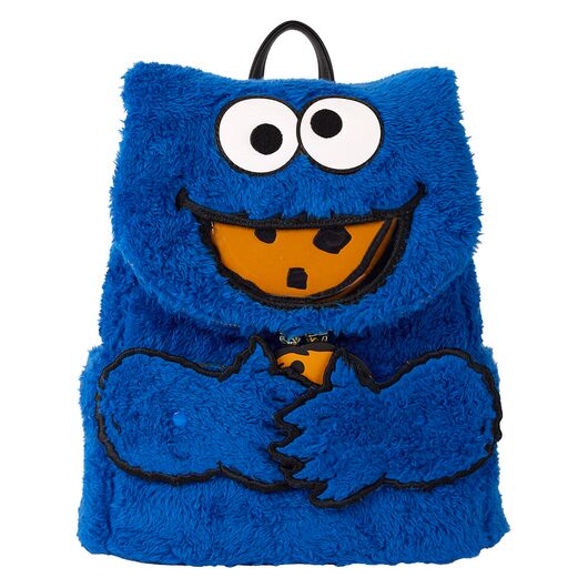 Loungefly Sesame Street Cookie Monster Plush backpack + purse 671803536524