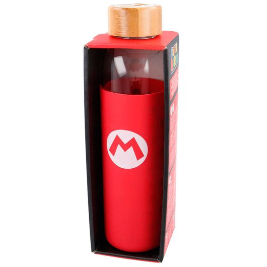 STOR Nintendo Super Mario Bros silicone cover glass bottle 585ml
