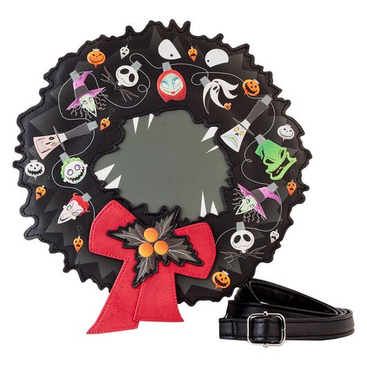 Loungefly Disney Nightmare Before Christmas Wreath String Lights Glow crossbody bag 671803469792
