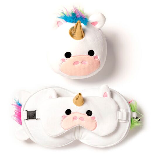 PUCKATOR Relaxeazzz Unicorn travel pillow eye mask