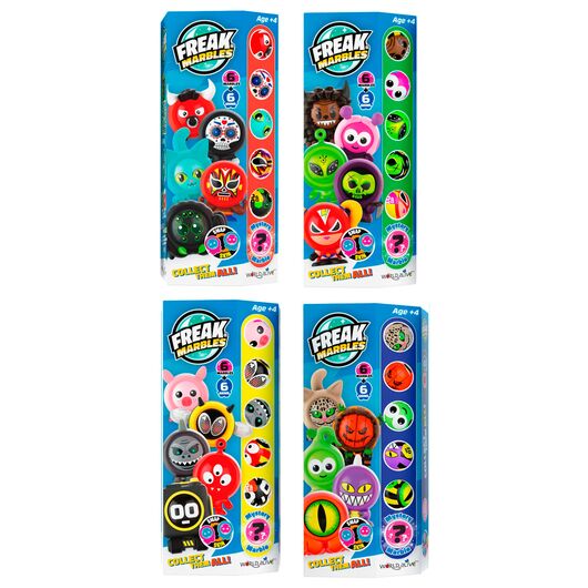 WORLD ALIVE Freak Marbles assorted set 6 Marbles + Skin