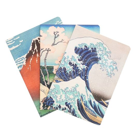 ERIK The Great Wave of Kanagawa Hokusai pack 3 A5 notebooks
