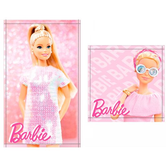 MATTEL Barbie set 2 cotton bath towels