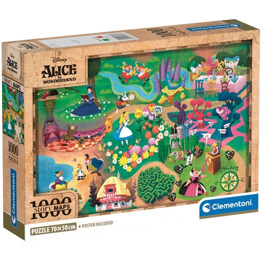 Clementoni Puzzle - Disney Alice in Wonderland Map 1000pcs