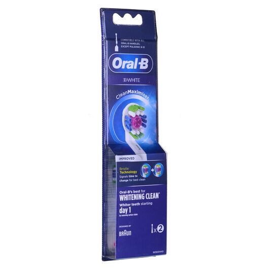 Toothbrush replacement heads ORAL-B Braun 3D White Clean Maximiser 2 pcs. White