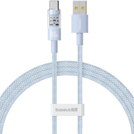 Baseus Gem USB A to USB C fast charging cable 1 m 100 W Blue