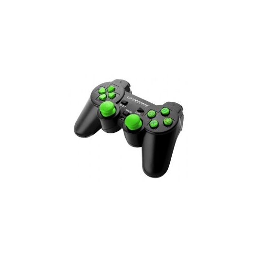 Esperanza EGG107G Gaming Controller Black, Green USB 2.0 Gamepad Analogue / Digital PC, Playstation 3
