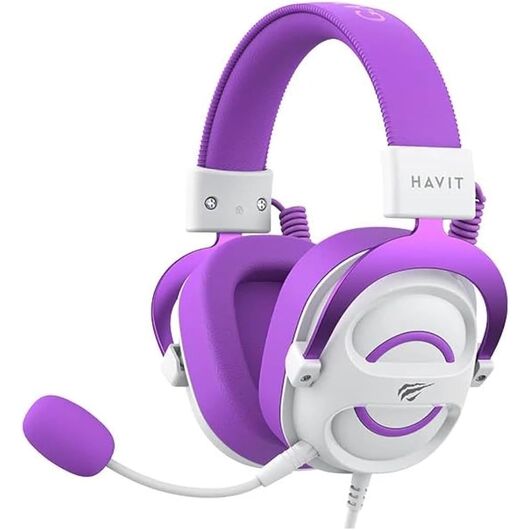 Havit H2002E - gaming headphones, white and purple