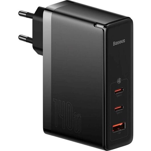 Baseus GaN5 Pro Charger 2xUSB-C, USB-A 140W + USB-C cable, black