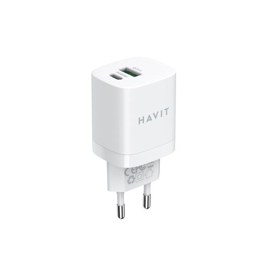 Havit UC30 EU - GaN two-port travel charger 33 W, white