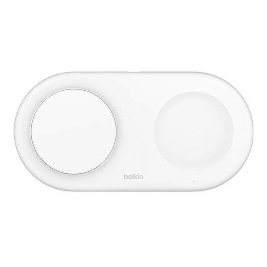 Belkin WIZ021VFWH - 2-in-1 wireless charging pad with Qi2 technology 15 W, white