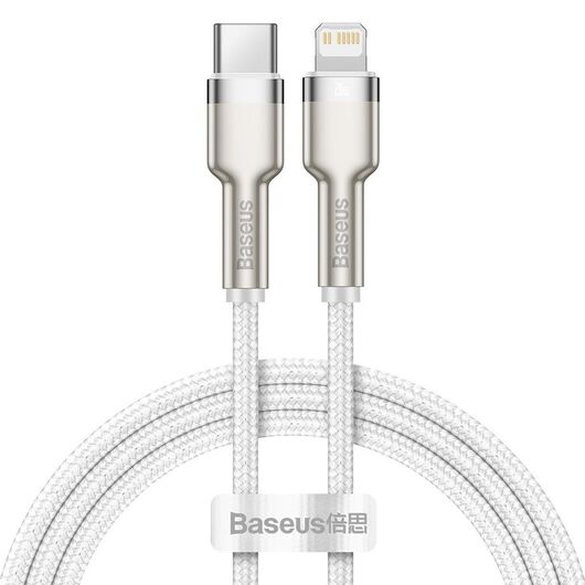 USB-C cable to Lightning Baseus Cafule, White, Power Delivery, 20W, 1m (white)