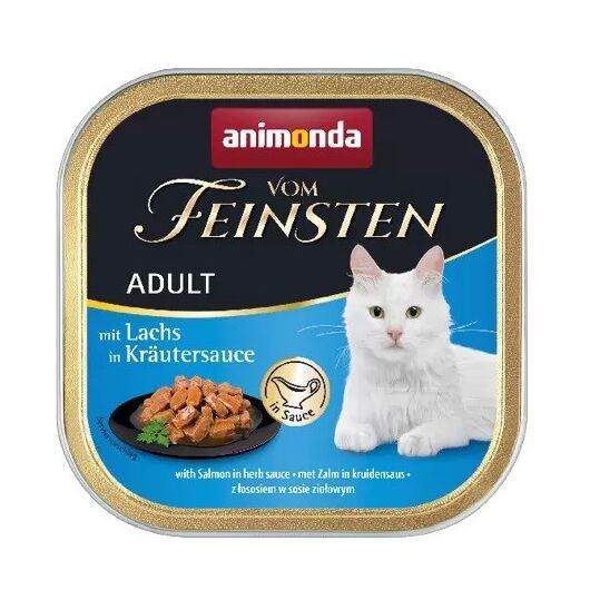 ANIMONDA Vom Feinsten Adult Salmon in herb sauce - wet cat food - 100g