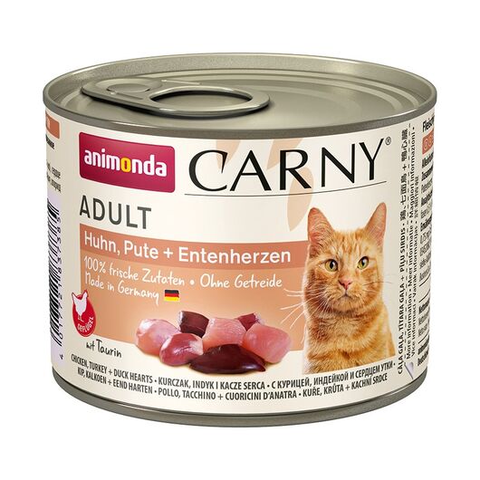 ANIMONDA Carny Adult Chicken, turkey and duck hearts - wet cat food - 200g
