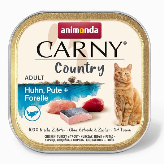 ANIMONDA Carny Country Chicken, Turkey + Trout - wet cat food - 100 g