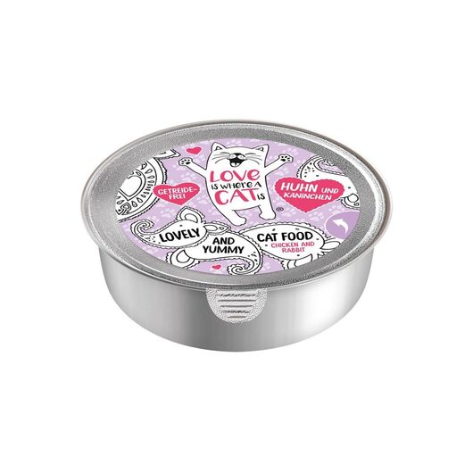 LOVE IS WHERE A CAT IS® Chicken with rabbit - wet cat food - 85g