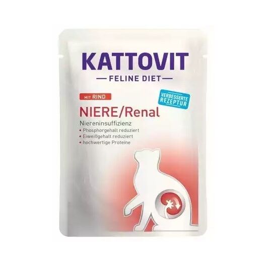 KATTOVIT Feline Diet Niere/Renal Beef - wet cat food - 85g