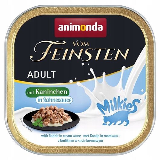 ANIMONDA Vom Feinsten Adult Milkies with Rabbit in Creamy Sauce - Wet Food for Cats - 100g