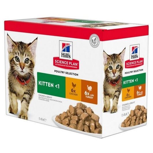 HILL'S Feline Kitten Multipack Poultry - sachet 12x85g