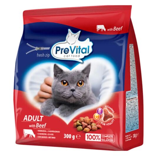 PREVITAL Adult Beef  - dry cat food - 300g