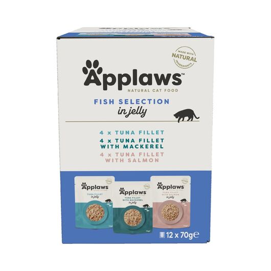 APPLAWS Fish selection multipack in broth - wet cat food - 12x70g