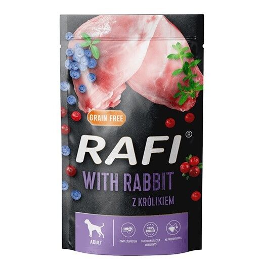 DOLINA NOTECI Rafi Rabbit, blueberry, cranberry - wet dog food - 500g